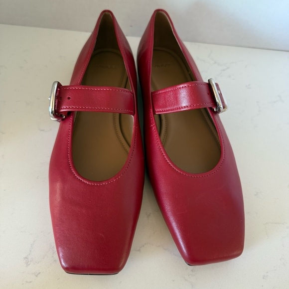 Vince Daniela Flats Red Leather Mary Jane | Women’s Size 6 | New Without Box - Picture 2 of 3